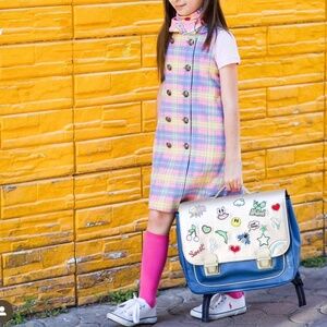 Handmade Wool & Silk Plaid Dress – Size 8